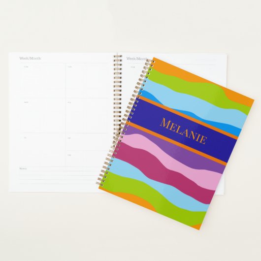 Kleurrijke golven met naam planner (Display)