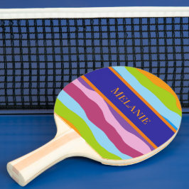 Kleurrijke golven met naam tafeltennisbatje