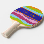 Kleurrijke golven met naam tafeltennisbatje (Voorkant Gekanteld)