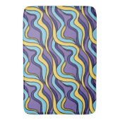 Kleurrijke golven Patroon Funky Retro Modern Abstr Badmat (Voorkant Verticaal)
