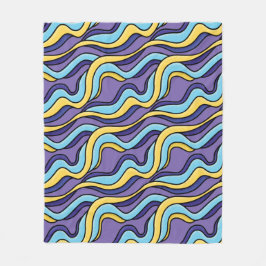 Kleurrijke golven Patroon Funky Retro Modern Abstr Fleece Deken