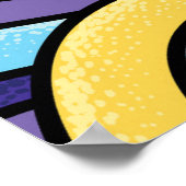 Kleurrijke golven Patroon Funky Retro Modern Abstr Poster (Hoek)