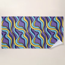 Kleurrijke golven Patroon Funky Retro Modern Abstr