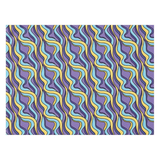 Kleurrijke golven Patroon Funky Retro Modern Abstr Tafelkleed (Voorkant (Horizontaal))