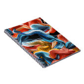 Kleurrijke Golven Stromen Verf Giet Notitieboek (Rechterzijde)