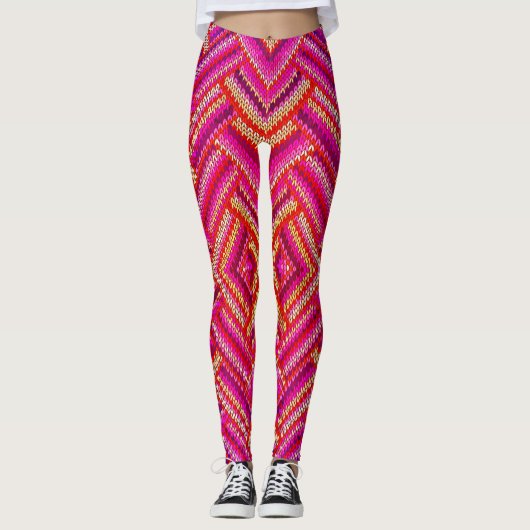 Kleurrijke golvende patronen leggings (Voorkant)