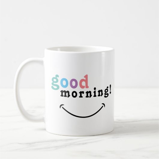 Kleurrijke Good Morning Typografie Koffie Mok (Links)