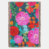 Kleurrijke gooi deken colorblock Gift deken (Voorkant Verticaal)