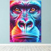 Kleurrijke Gorilla Wall Art Print - Gorilla Monkey (Insitu (Houten vloer))