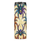Kleurrijke Gothic Spider Patroon met webben op wit Thermosbeker (Achterkant)
