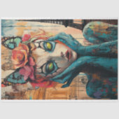 Kleurrijke Gotische Parijs Gargoyle Decoupage Tissuepapier (Voorkant)