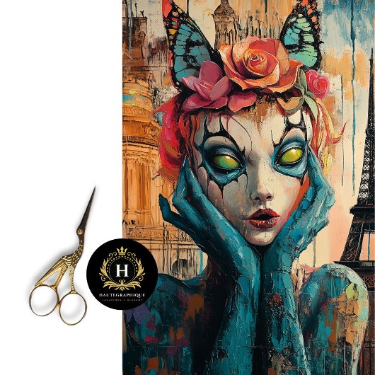 Kleurrijke Gotische Parijs Gargoyle Decoupage Tissuepapier