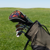 Kleurrijke Gotische Roos Suiker Schedel Monogram Golfheadcover (Insitu)