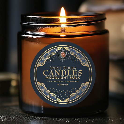 Kleurrijke Gotische Tarot Maan Bewerkbare Kaars La Ronde Sticker