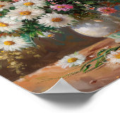 Kleurrijke Gouache geschilderde madeliefjes Poster (Hoek)