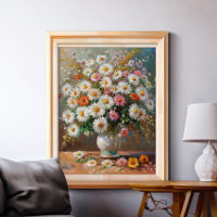 Kleurrijke Gouache Geschilderde Madeliefjes