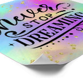 Kleurrijke Goud Gesprokkeld Inspirerend Citat Post Poster (Hoek)