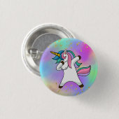 Kleurrijke goudbespikte maandop ronde button 3,2 cm (Voorkant /achterkant)