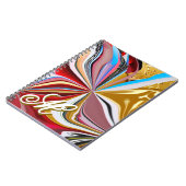 Kleurrijke gouden bloem monogram vloeibaar Abstrac Notitieboek (Linkerzijde)