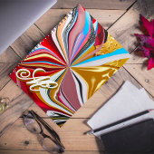 Kleurrijke gouden bloem monogram vloeibaar Abstrac Notitieboek