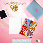 Kleurrijke gouden bloem monogram vloeibaar Abstrac Planner