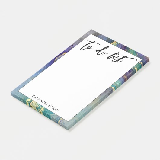 Kleurrijke gouden gemarmerde Abstracte kunst om te Post-it® Notes (Schuin)