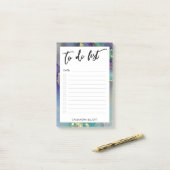 Kleurrijke gouden gemarmerde Abstracte kunst om te Post-it® Notes (Op bureau)