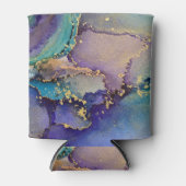 Kleurrijke Gouden Gemarmerde Abstracte Vloeibare A Blikjeskoeler (Voorkant)