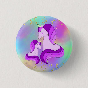 Kleurrijke Gouden Gesprokkelde Schattige Magische Ronde Button 3,2 Cm