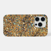 Kleurrijke gouden glitter iPhone hoesje (Achterkant horizontaal)