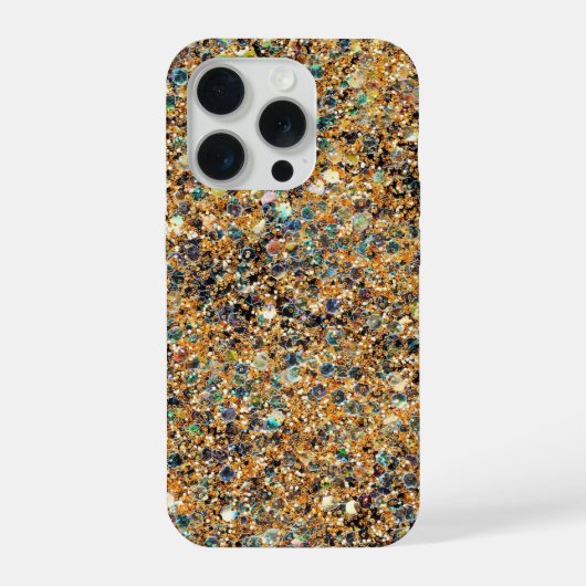 Kleurrijke gouden glitter iPhone hoesje (Achterkant)