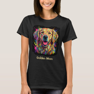 Kleurrijke Gouden Retriever Hond Gouden Moeder T-shirt