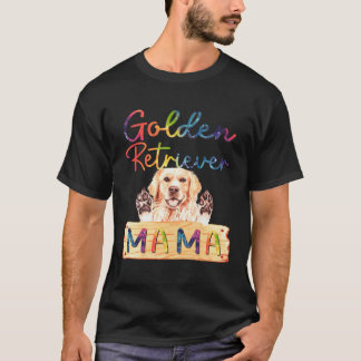 Kleurrijke Gouden Retriever Mama Hond Moeder T-shirt