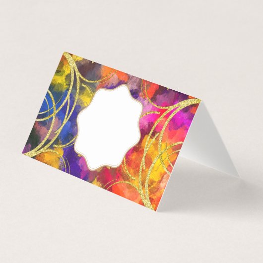Kleurrijke gouden scroll elke gelegenheid Kaart (Voorkant)
