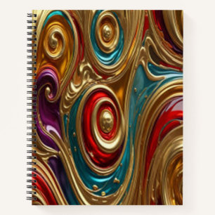 Kleurrijke gouden spiralen - Spiral Notitieboek