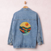 Kleurrijke Gouden Zonsondergang Vallei Denim Jacket (Hangar)