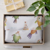 Kleurrijke goudvis op witte ontkoppeling tissuepapier (Geschenk)