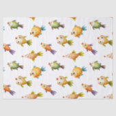 Kleurrijke goudvis op witte ontkoppeling tissuepapier (Voorkant)