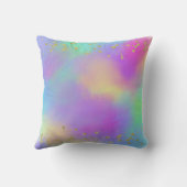 Kleurrijke goudvlekjes Paarse Unicorn Kussen (Achterkant)