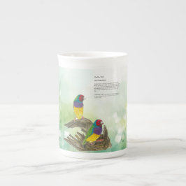 Kleurrijke Gouldian Finch Vogelkleuren Porselein Kop