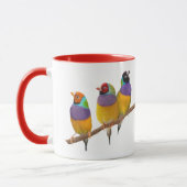 Kleurrijke Gouldian Finches in Pastels Mok (Links)