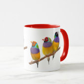 Kleurrijke Gouldian Finches in Pastels Mok (Voorkant rechts)