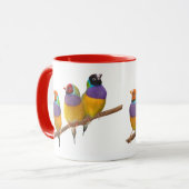 Kleurrijke Gouldian Finches in Pastels Mok (Voorkant links)