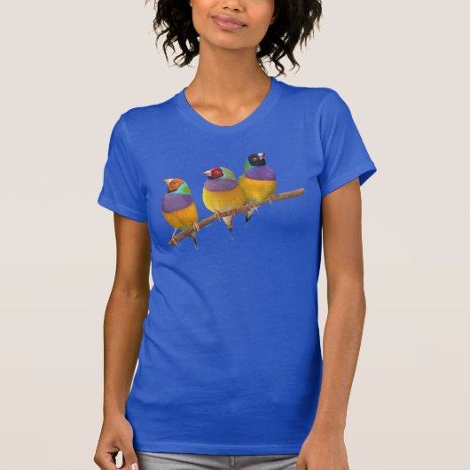 Kleurrijke Gouldian Finches in Pastels T-shirt (Voorkant)