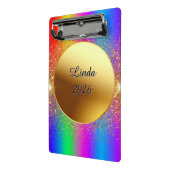 Kleurrijke Gradiënt Achtergrond met Gouden Cirkel Mini Klembord (Angled2)