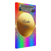 Kleurrijke Gradiënt Achtergrond met Gouden Cirkel Mini Klembord (Schuin)