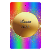 Kleurrijke Gradiënt Achtergrond met Gouden Cirkel Mini Klembord (Achterkant)