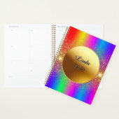 Kleurrijke Gradiënt Achtergrond met Gouden Cirkel Planner (Display)