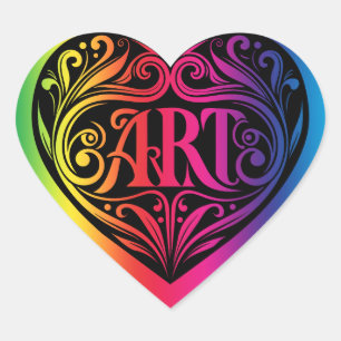 Kleurrijke Gradient Artist Heart Art Sticker