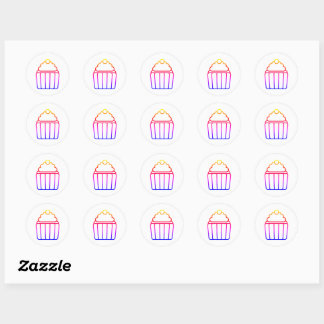 Kleurrijke Gradient Cupcake Sticker Blad
